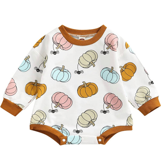 Unisex Multi-Color Pumpkin Romper